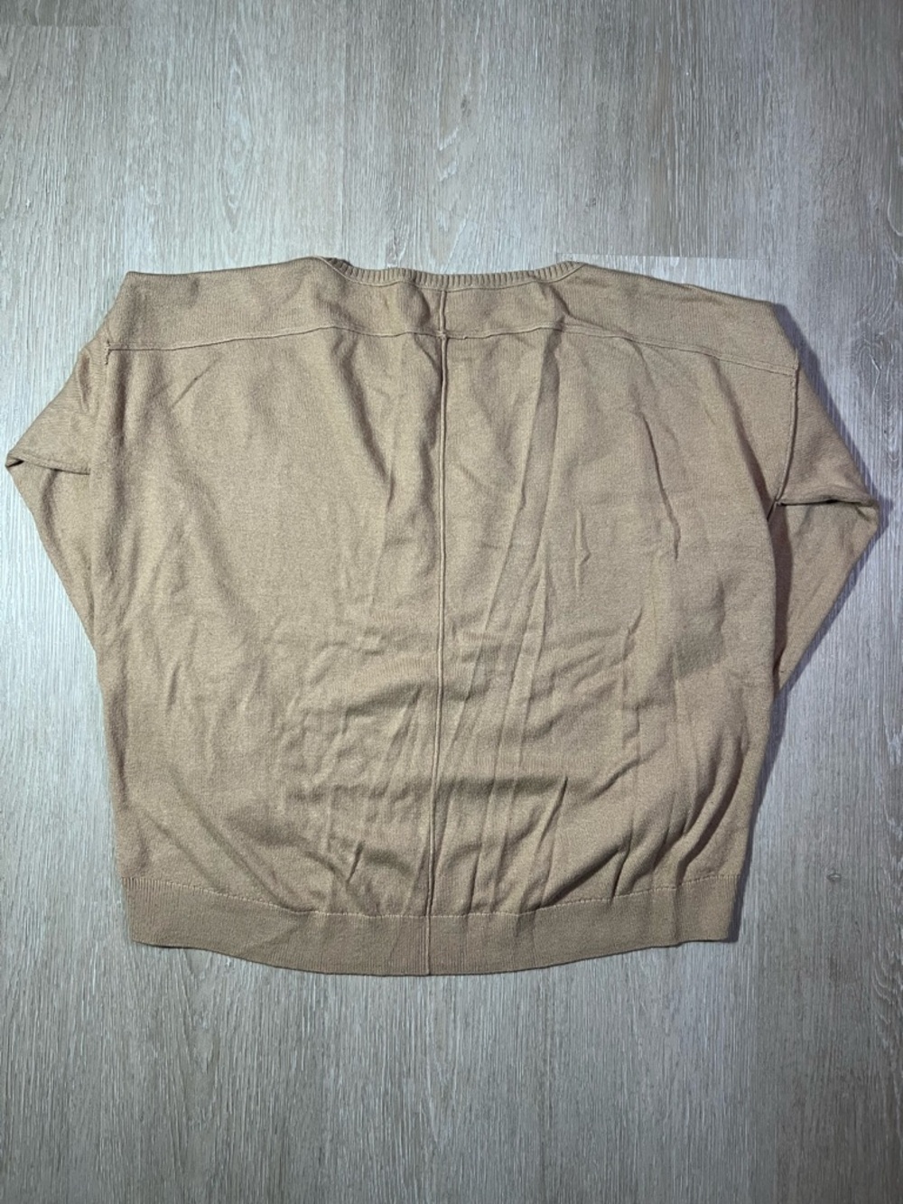 Beige / Tan Cozy Minimalist Timeless Chic Oversized Crewneck Sweater - Picture 2 of 9